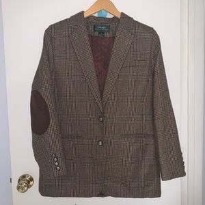 Brown Dark Green Ralph Lauren padded Blazer Coat